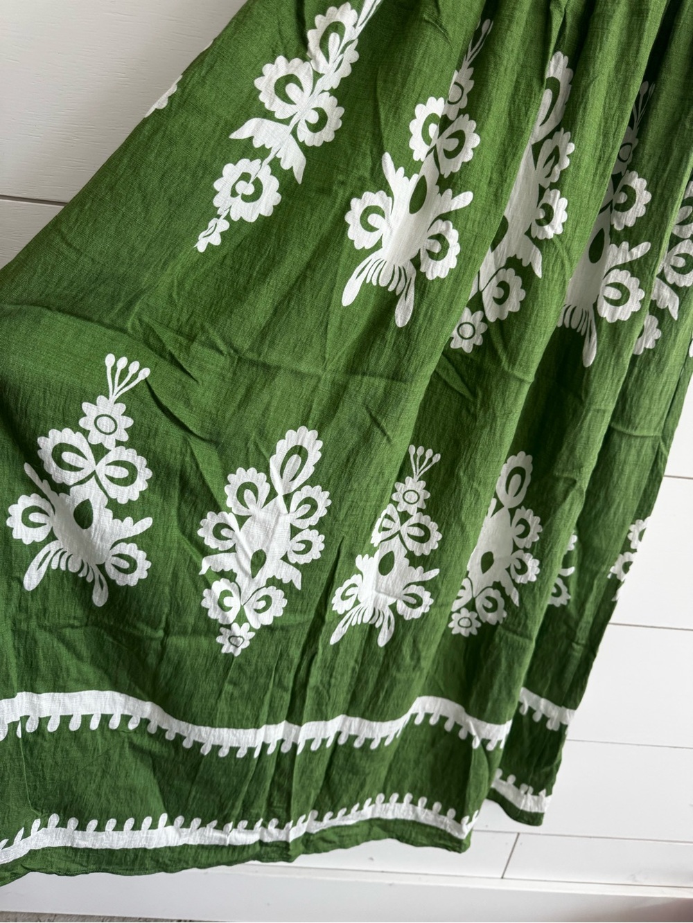Penelope Rose Green Floral Smocked Top Maxi Dress Size Large - Picture 4 of 10